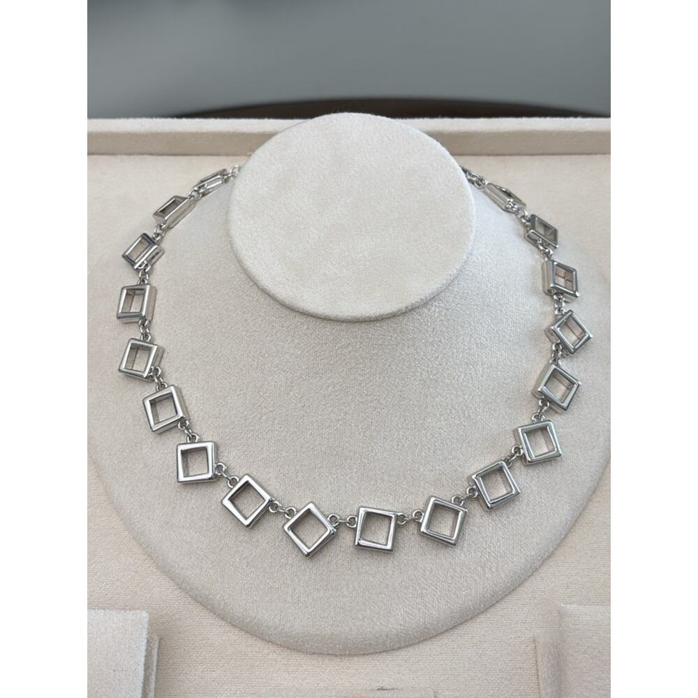 Nina Ricci Rhodium Plated Necklace 16-18”